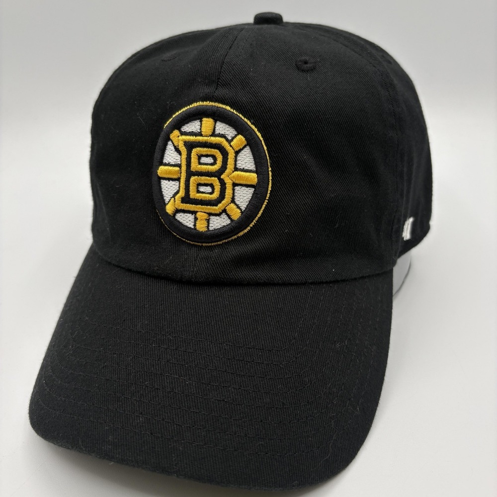 Boston Bruins 47 Brand Hat Cap Strap Back One Size Black Mens NHL Hockey